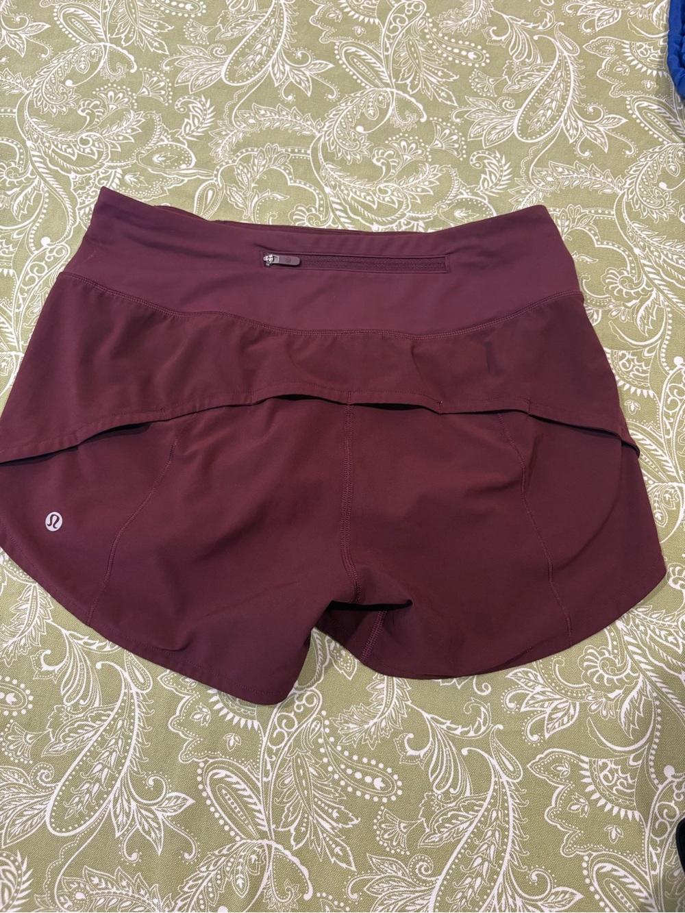 Women's Maroon Athletic Shorts - High-Waist Performance - Picture 2 of 2